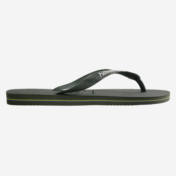 Green flip-flop sandal on a white background