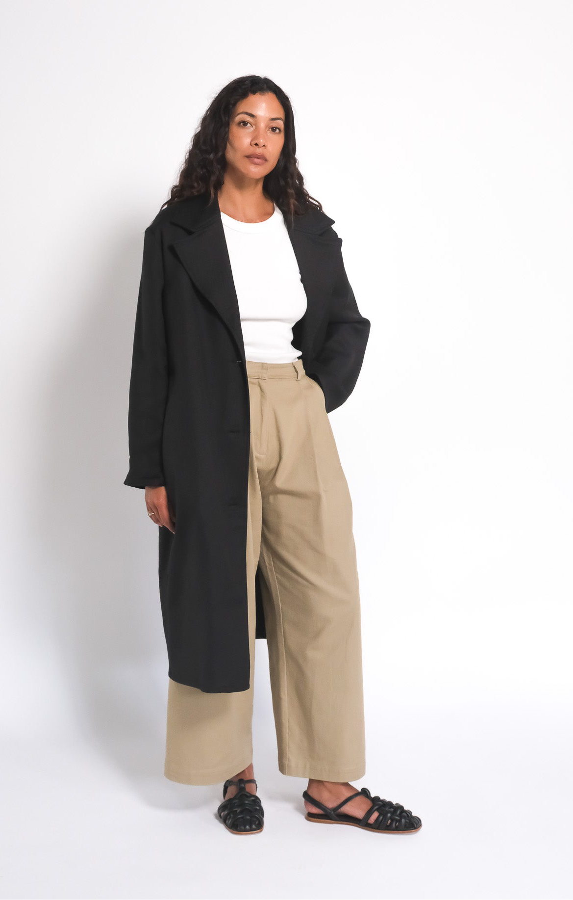 No. 50 Cotton Overcoat - Black