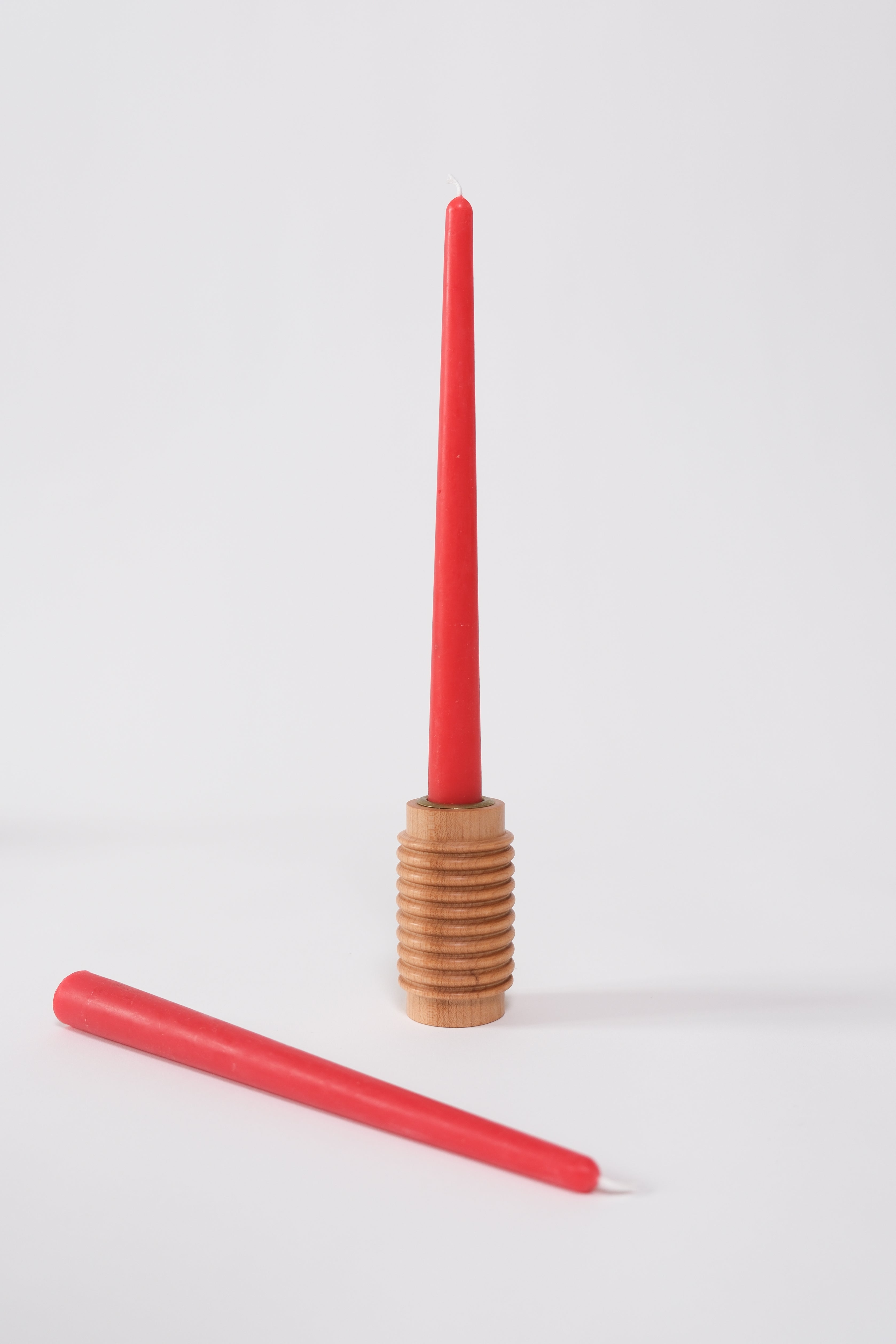 Dinner taper candle - Cinnamon red