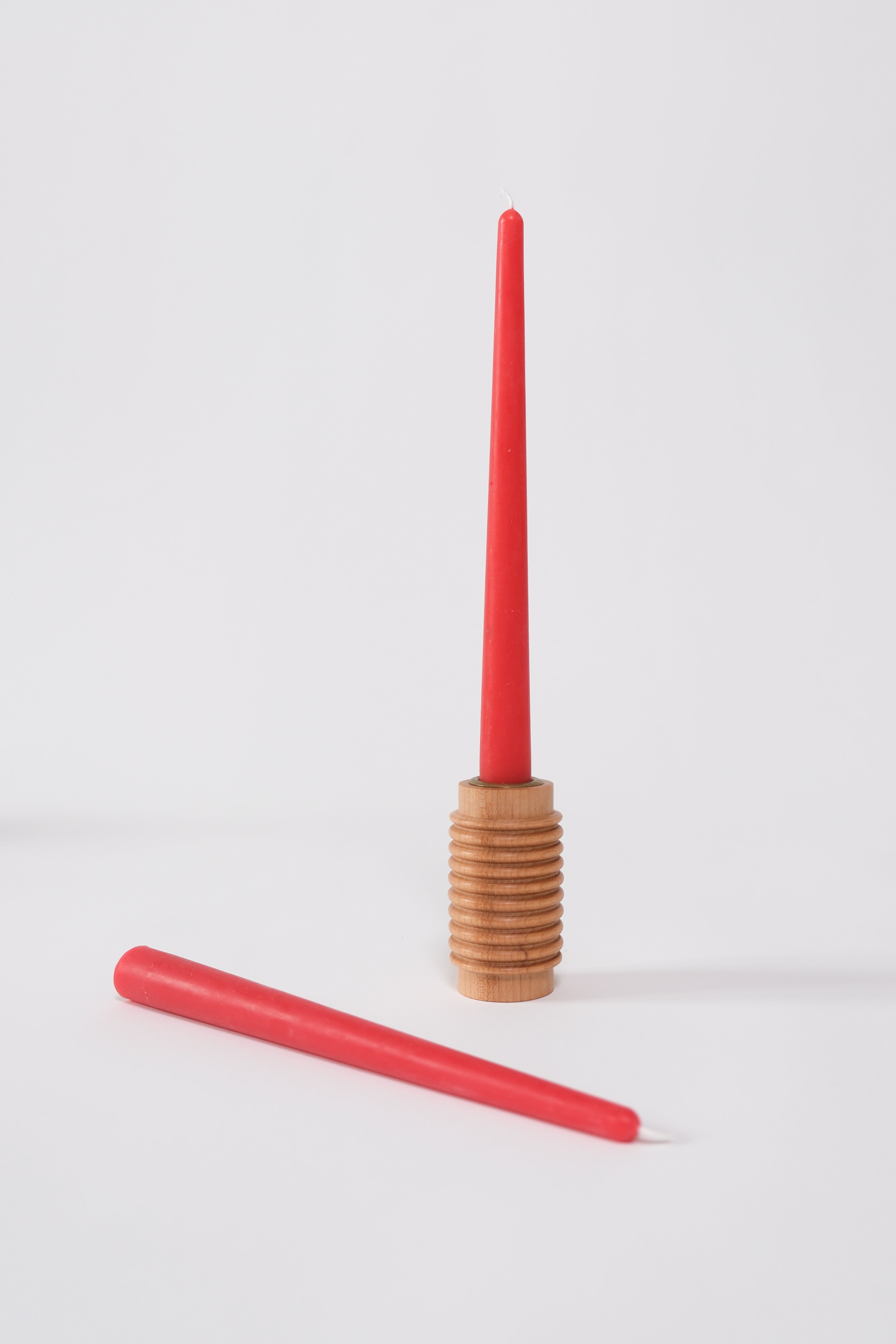 Dinner taper candle - Cinnamon red