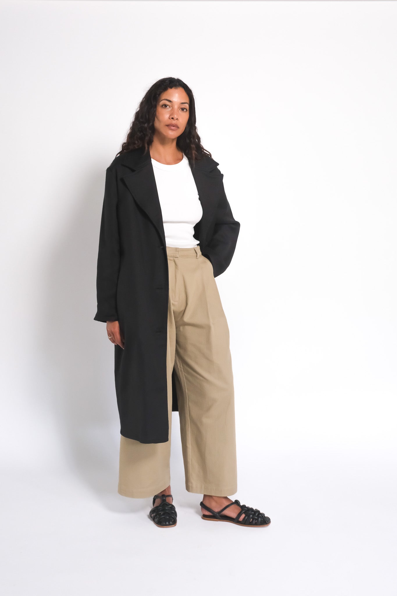 No. 50 Cotton Overcoat - Black