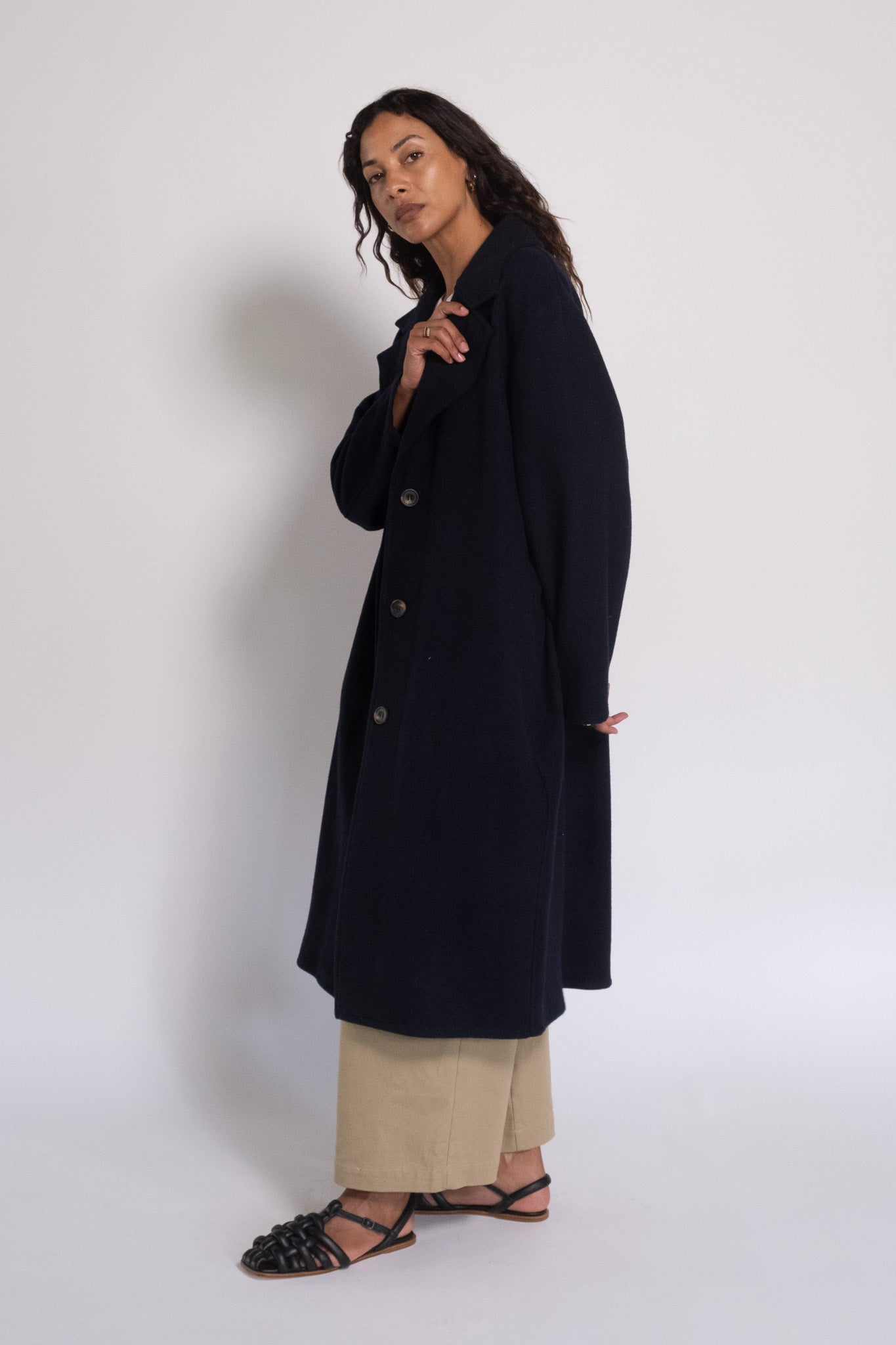 No. 50 Wool Overcoat - Navy