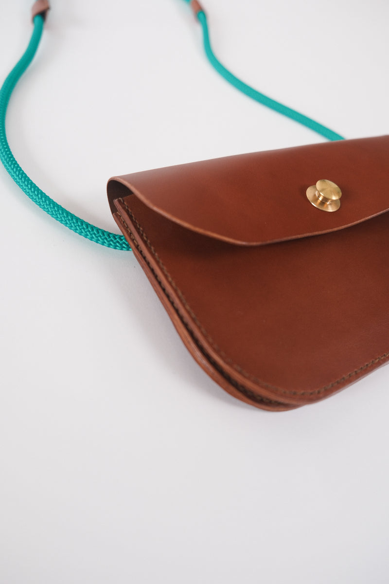 Cross Body Pouch - Brown/Teal