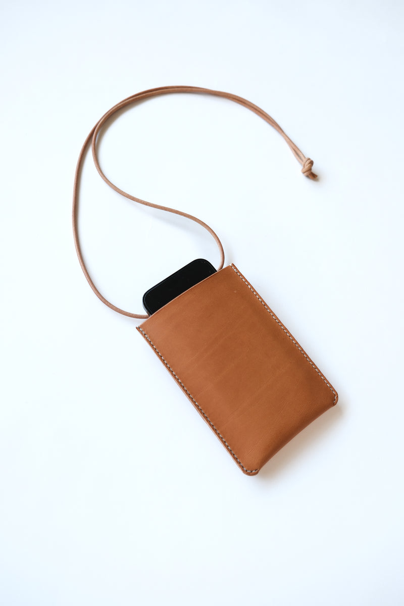 Leather Phone Sling - Tan
