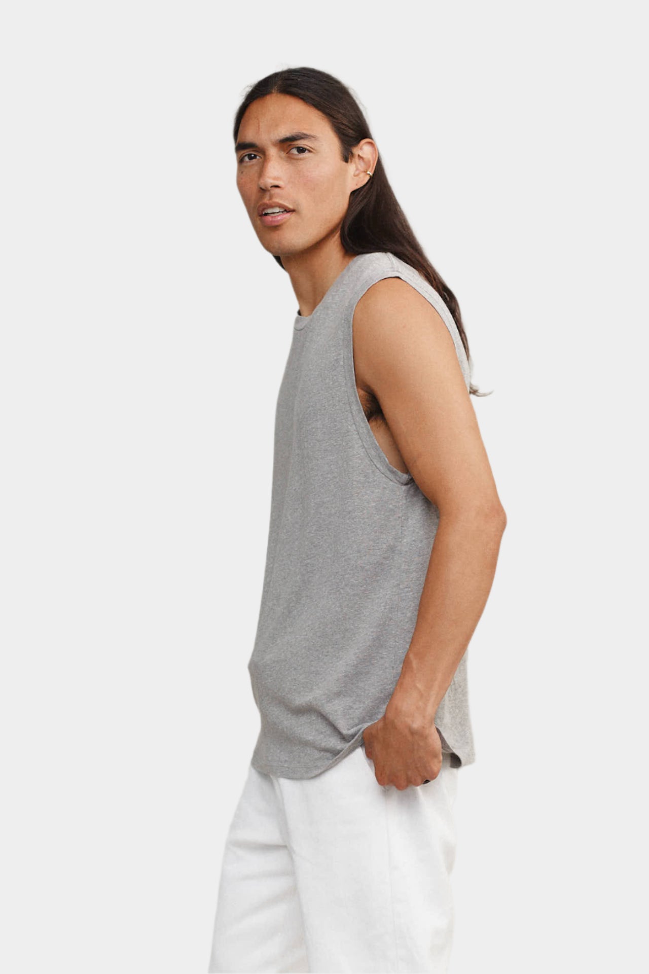 heathered Malibu muscle tee