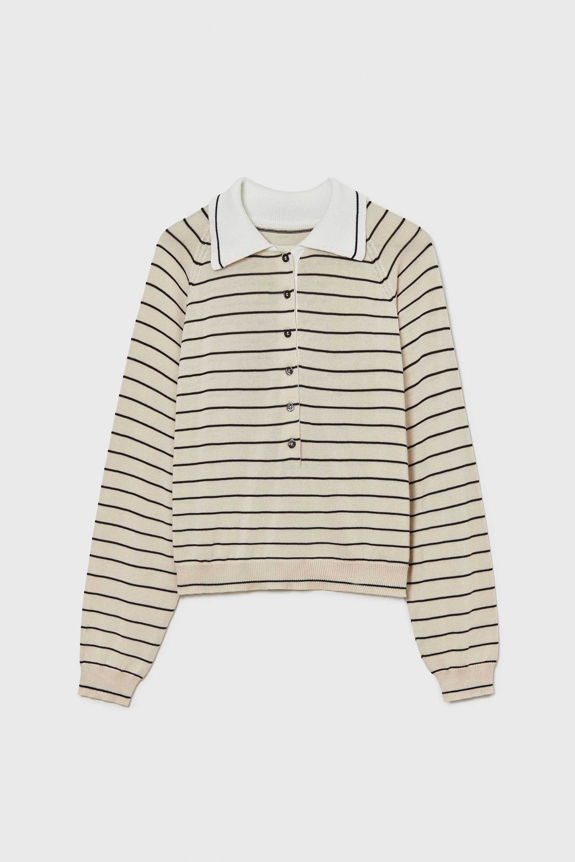 Striped shirt with a collar on a white background