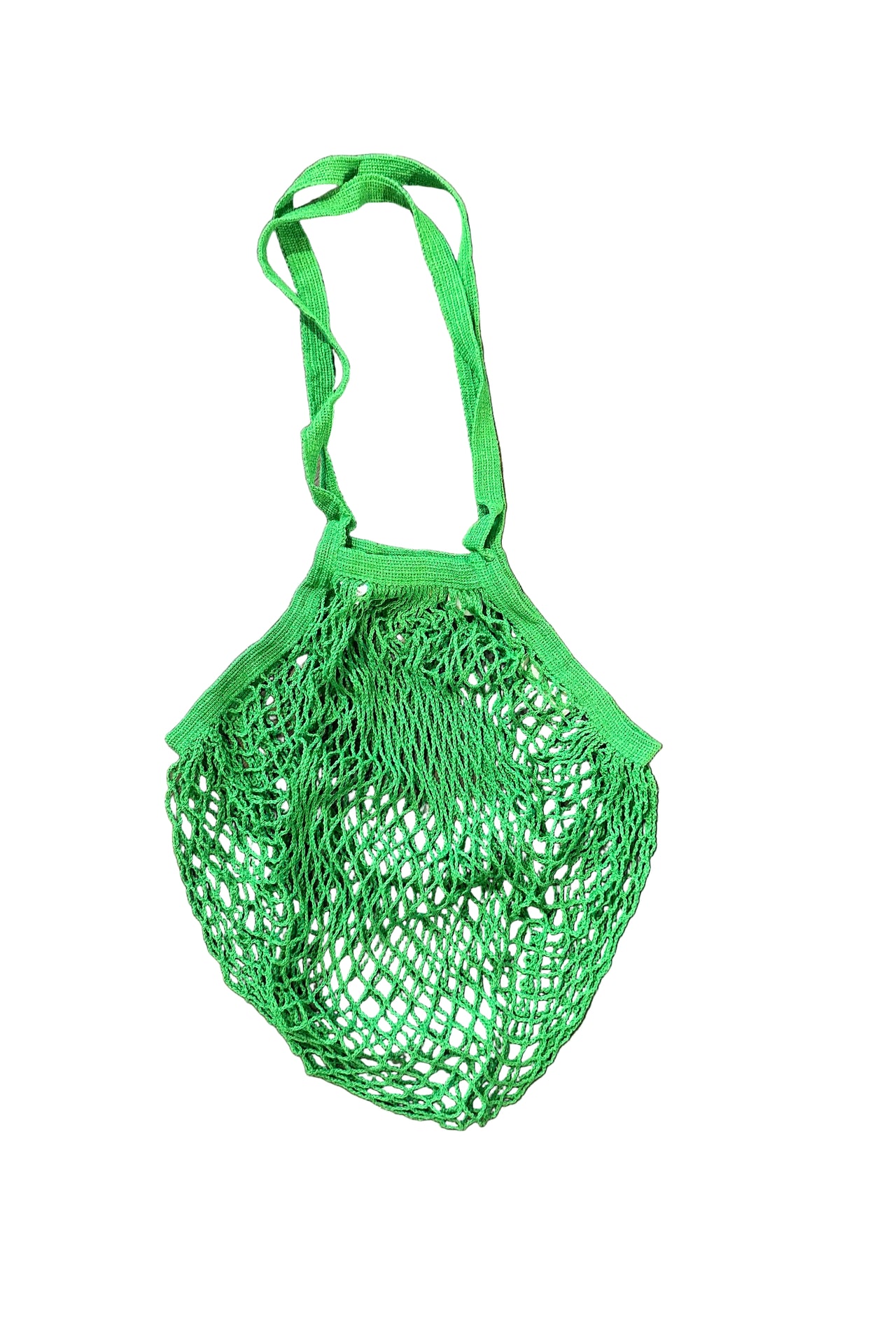 green string bag on white background