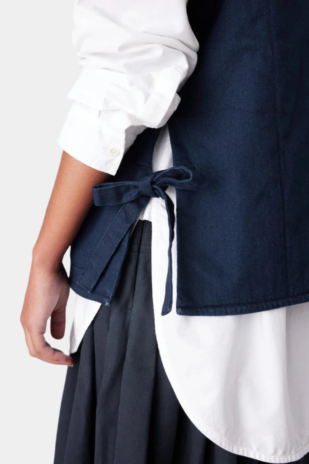 Indigo Twill Side Tie Vest