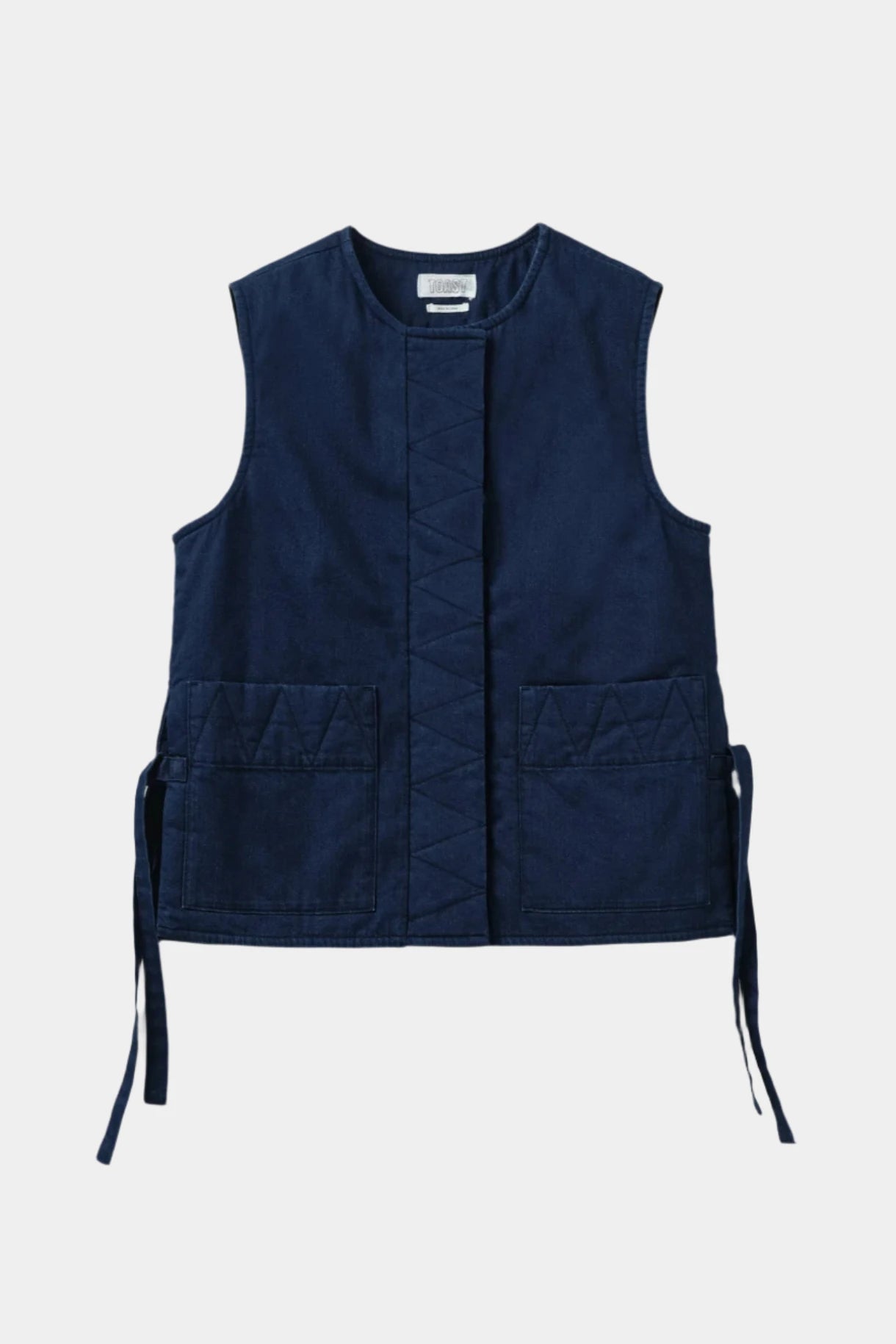 Indigo Twill Side Tie Vest