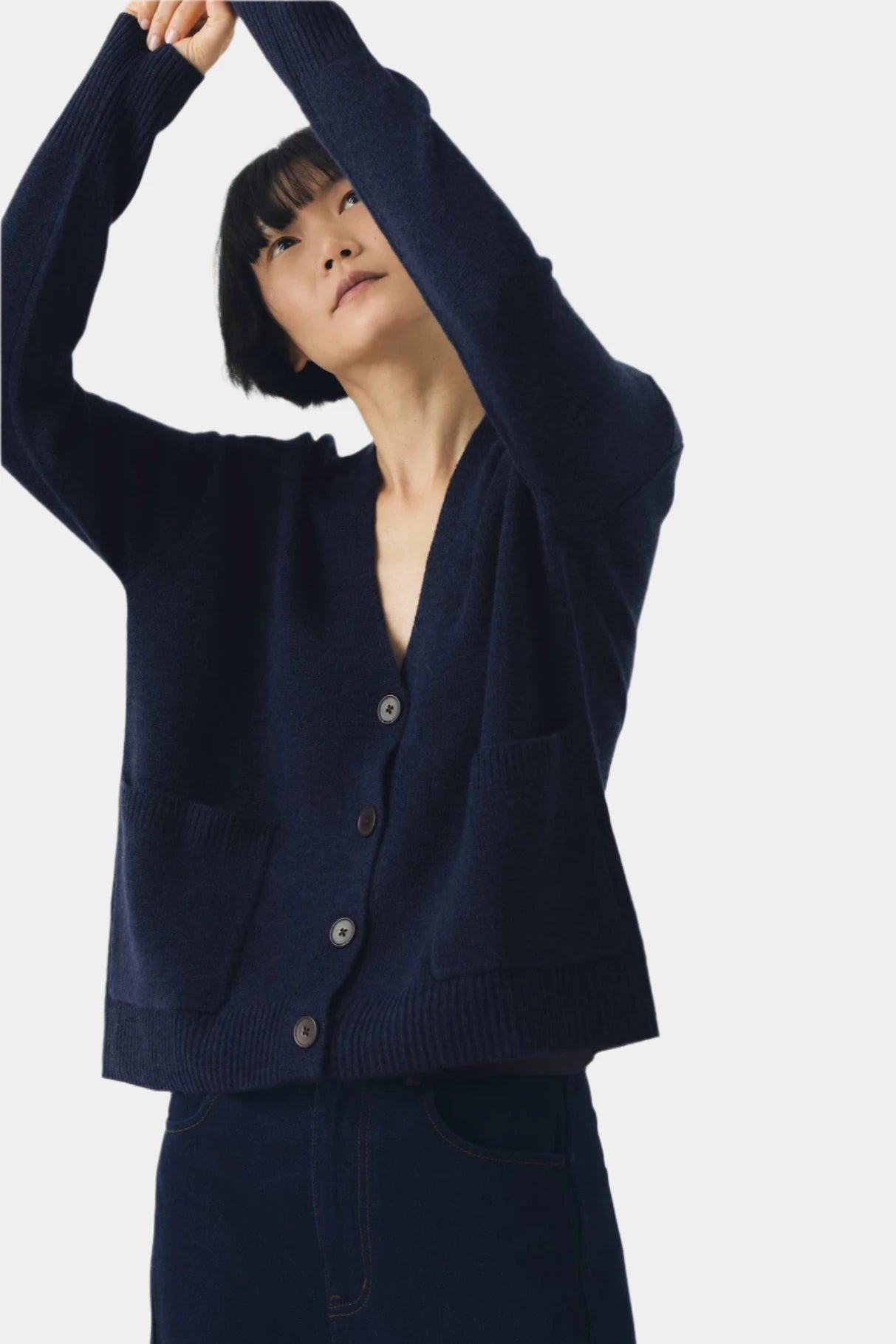 Ffion Wool Cashmere Boxy Cardigan