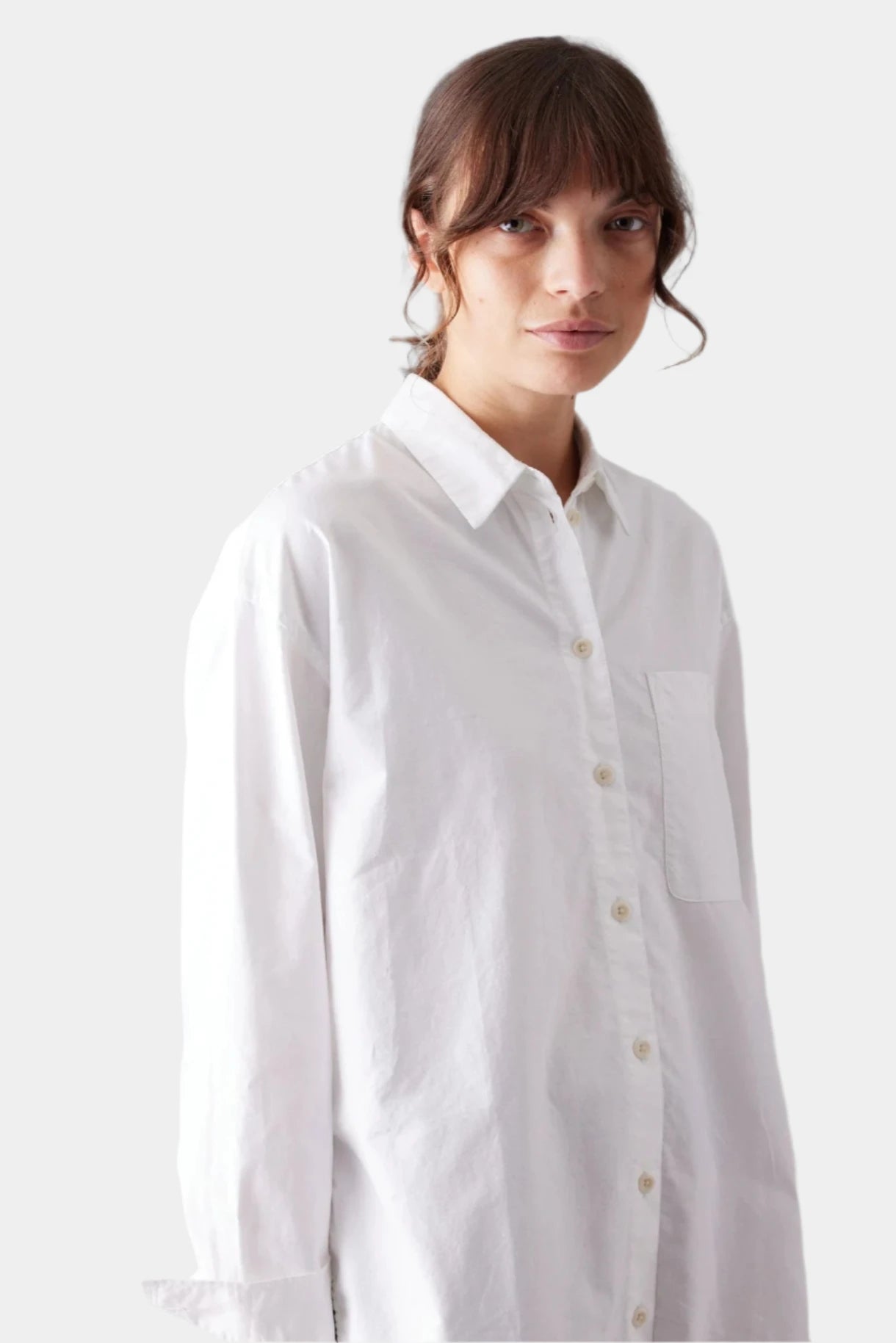 cotton Oxford oversized long shirt