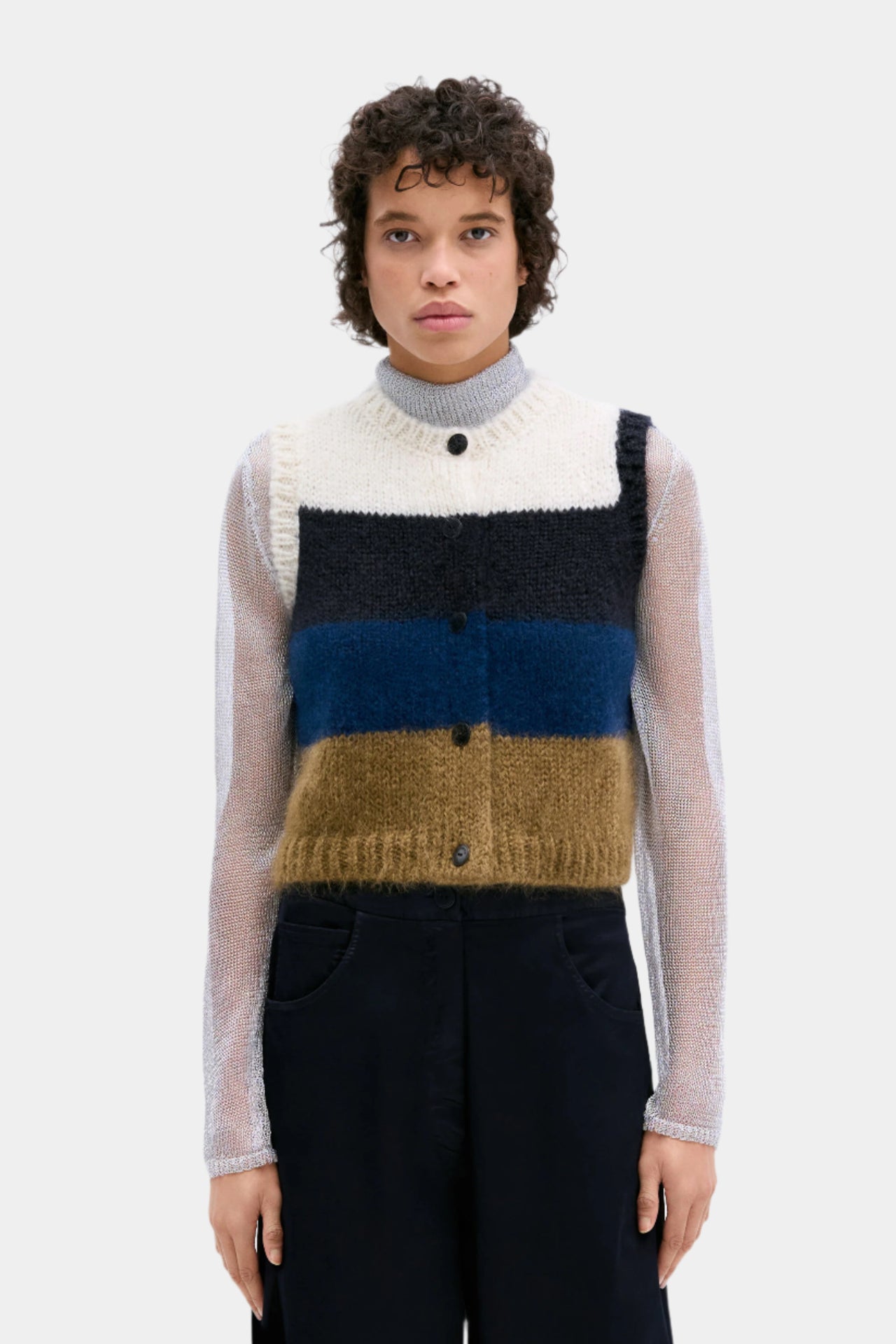 Alpaca & Mohair Striped Waistcoat