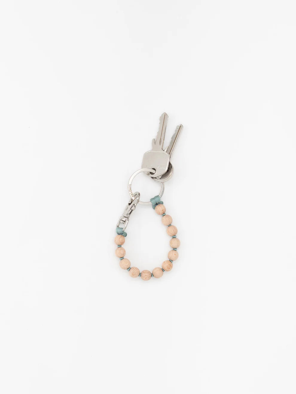 Perlen short keychain - Natural/dark salvia