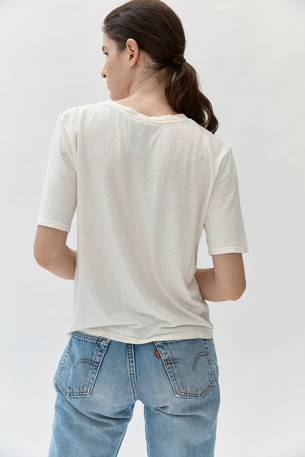Silverlake cropped tee - Washed White - east coast general