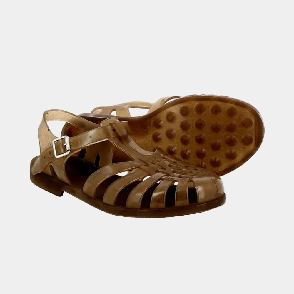 Plasticana Sunchanvre hemp fisherman sandal in natural amber semi translucent finish - East Coast General
