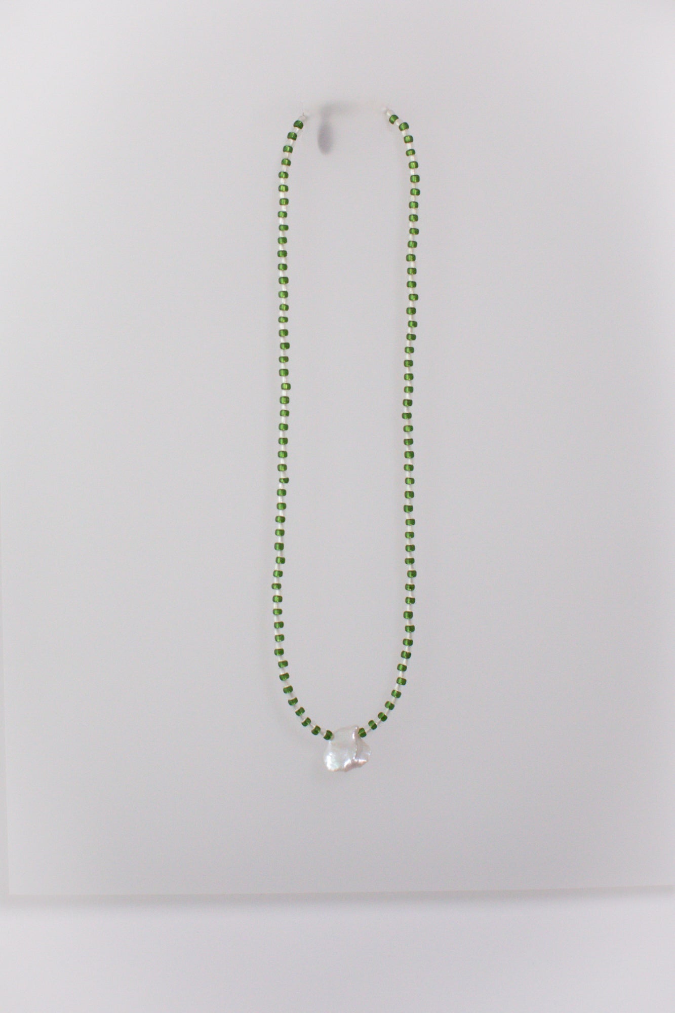 No.11 Necklace - Green/white