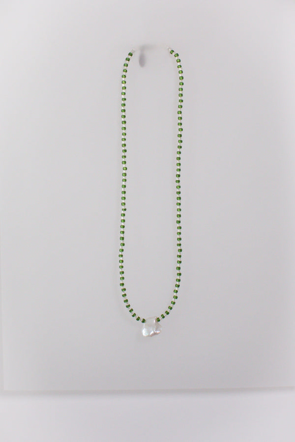 No.11  Necklace - Green/white