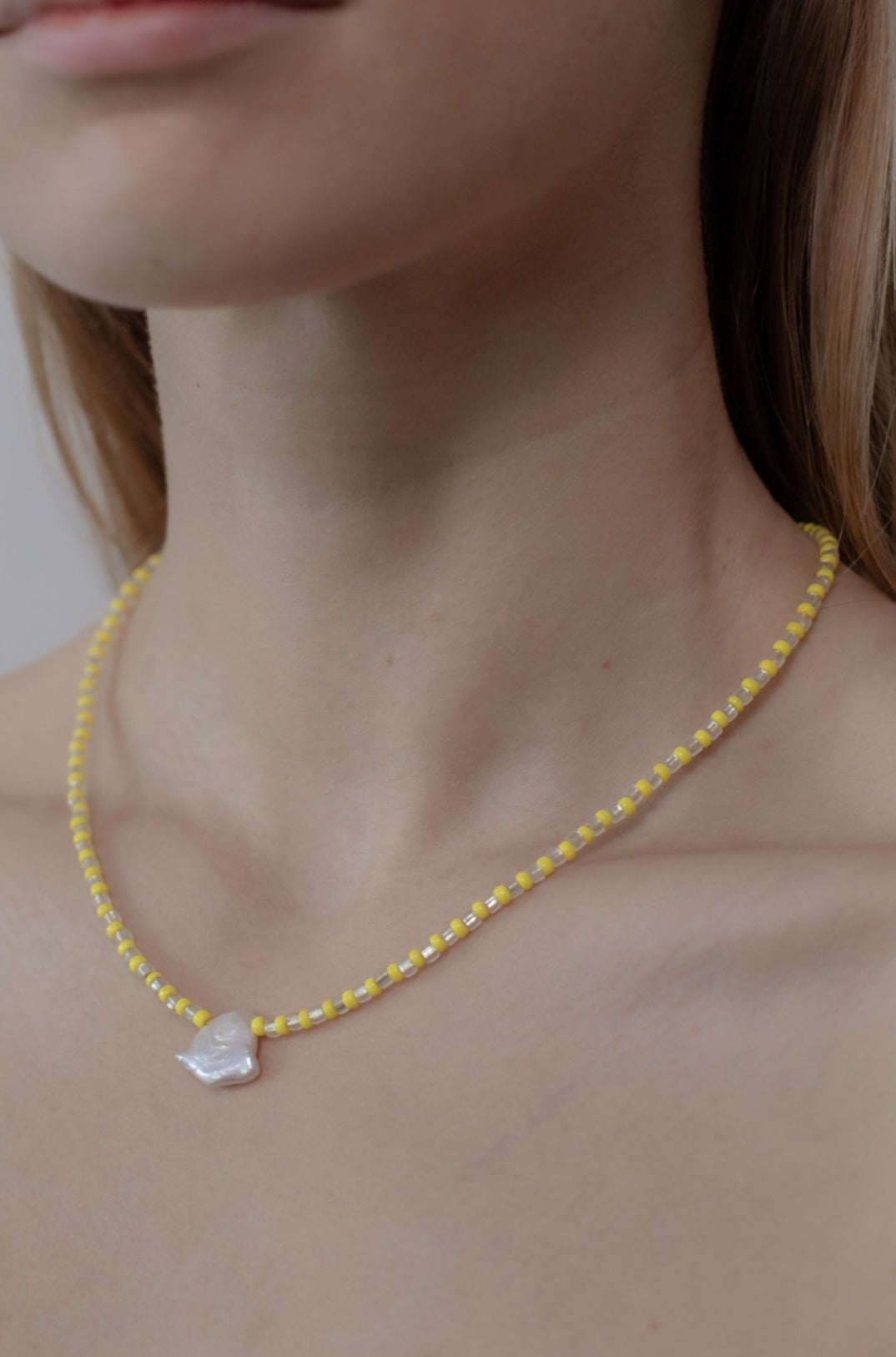 No.11 Necklace - Yellow/white