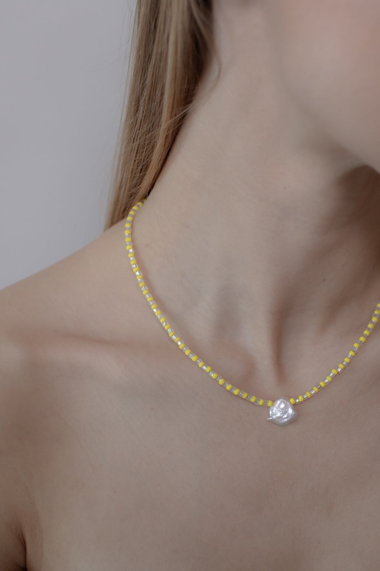 No.11 Necklace - Yellow/white