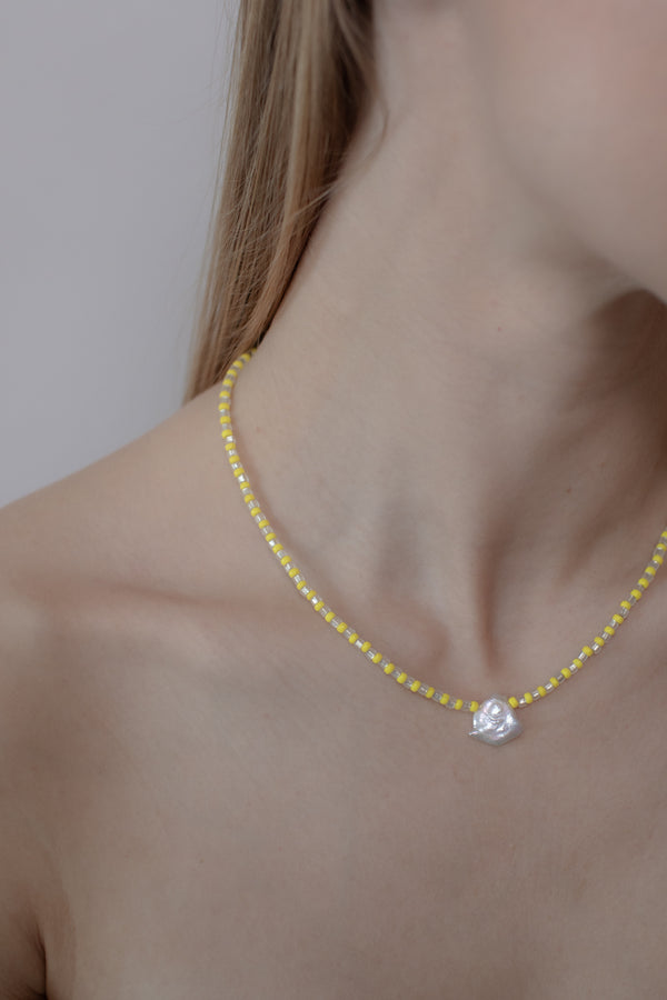 No.11  Necklace - Yellow/white