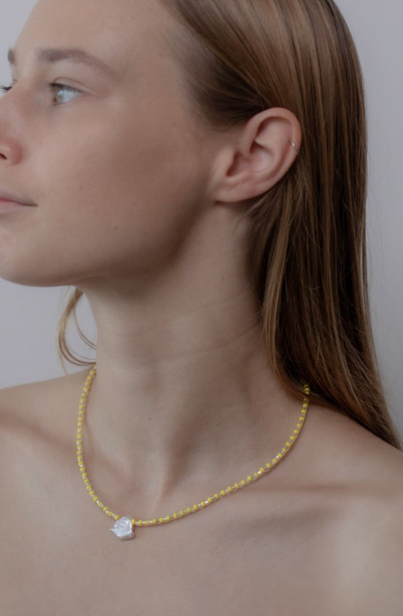 No.11 Necklace - Yellow/white