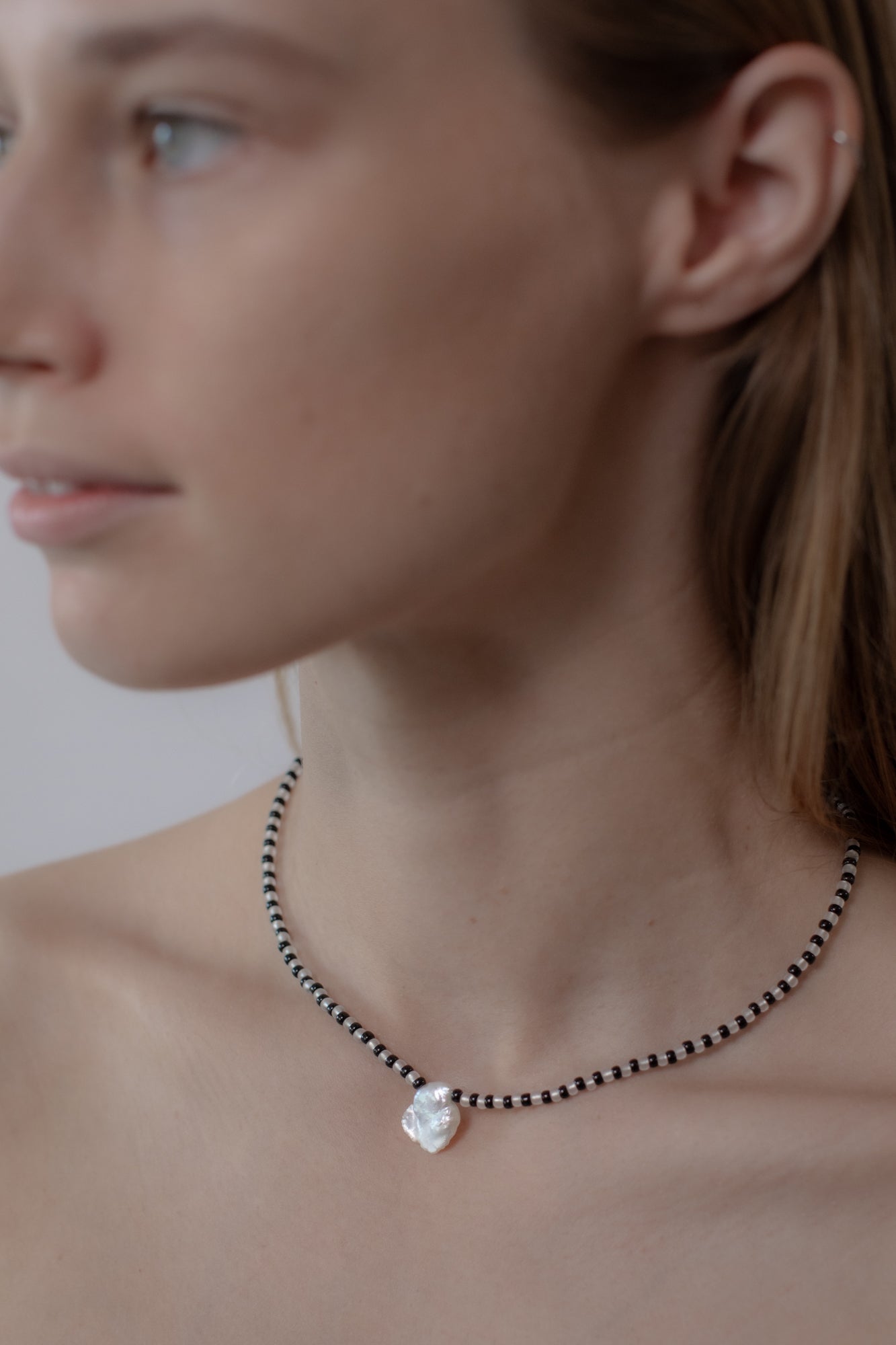 No.11 Necklace - Black/white