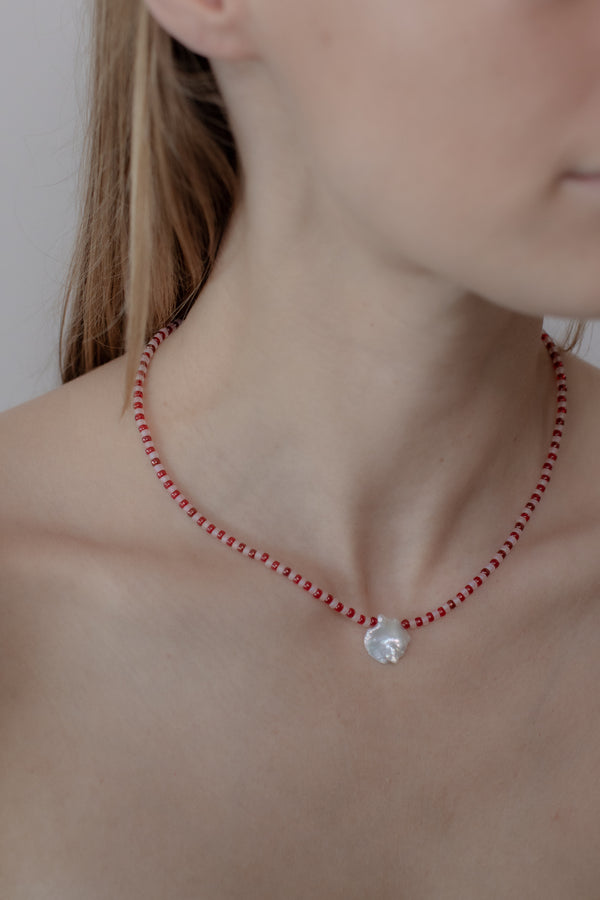 No.11  Necklace - Pink/red
