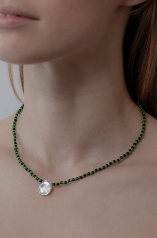 No.11 Necklace - Green/Black