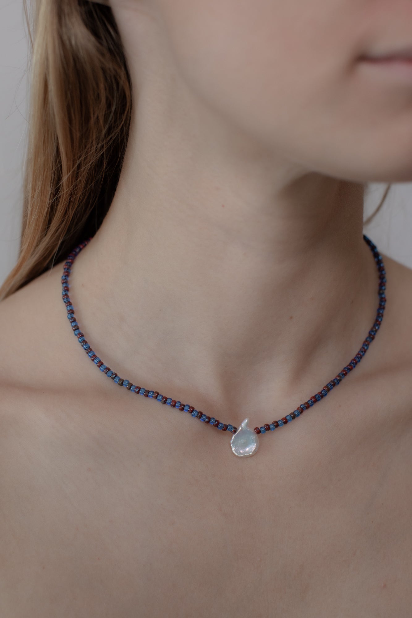 No.11 Necklace - Cobalt/Chocolate