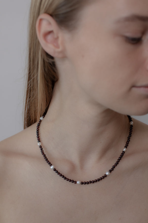 No. 61 Necklace - Red Garnet