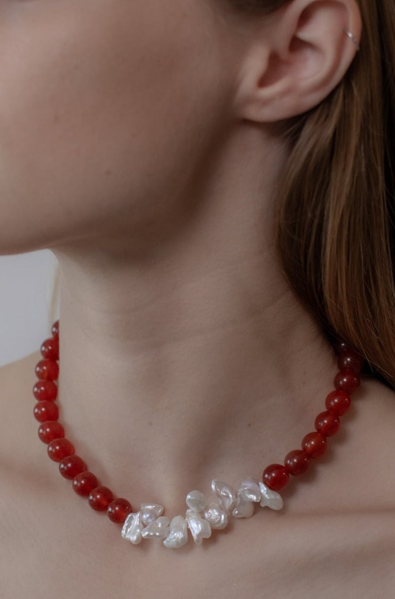 No. 32 Necklace - Red Agate