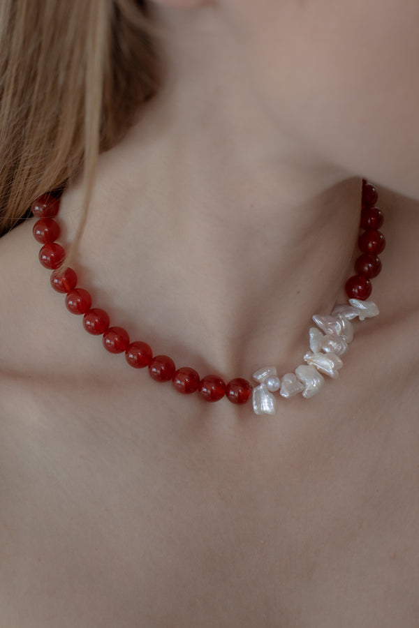 No. 32  Necklace - Red Agate
