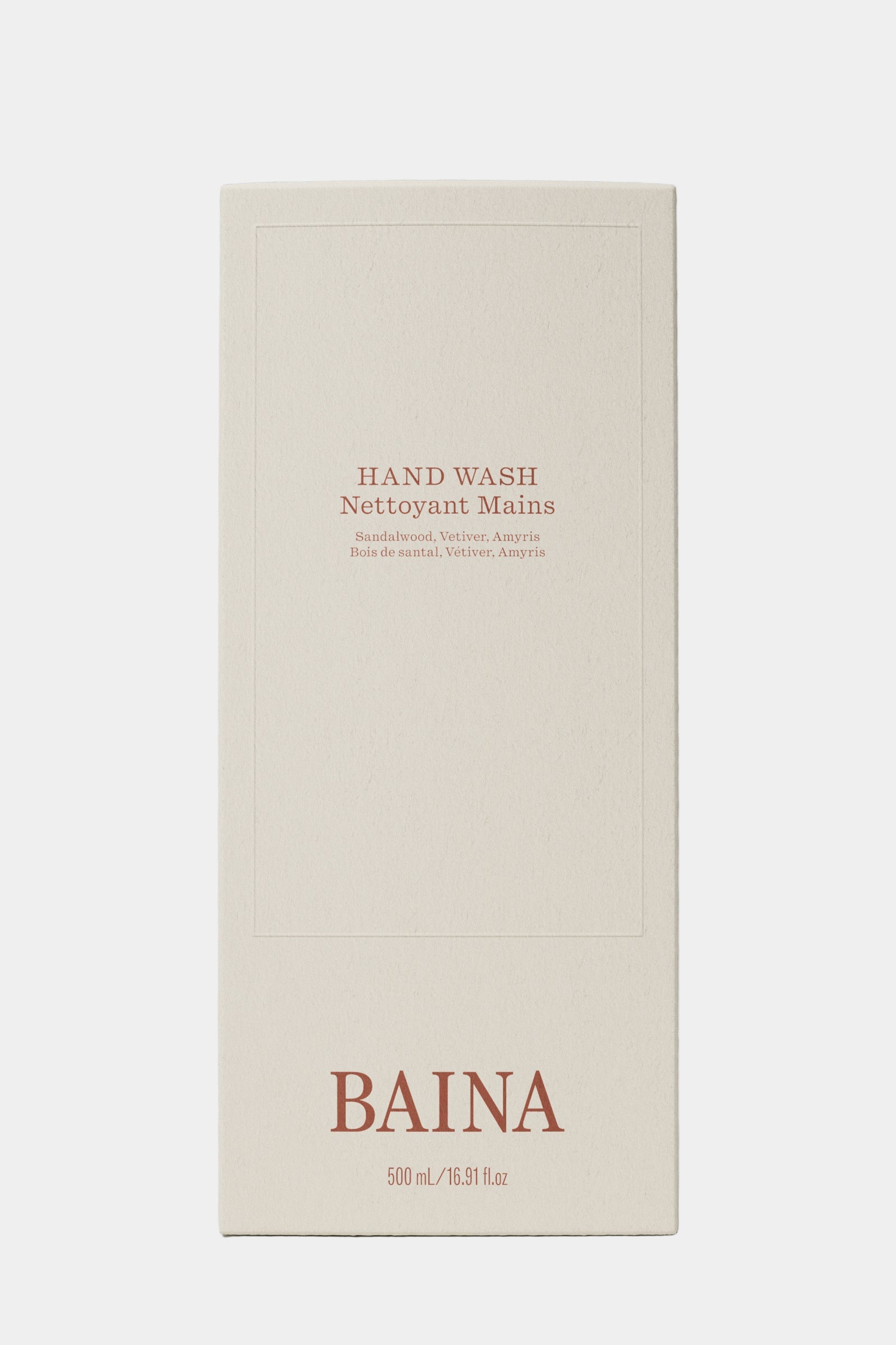 Baina hand wash packaging on a gray background