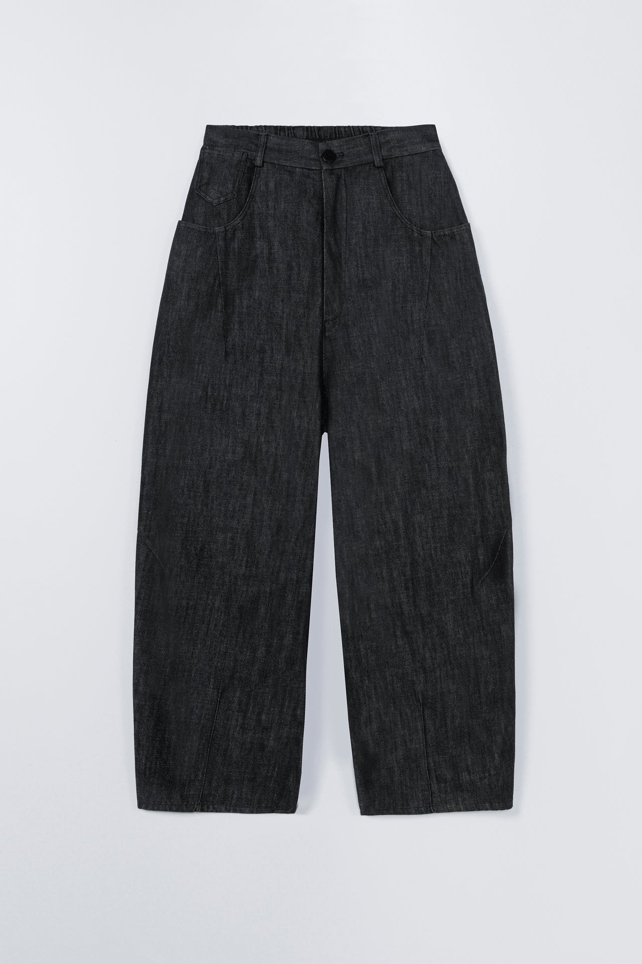 Dark gray jeans on a white background