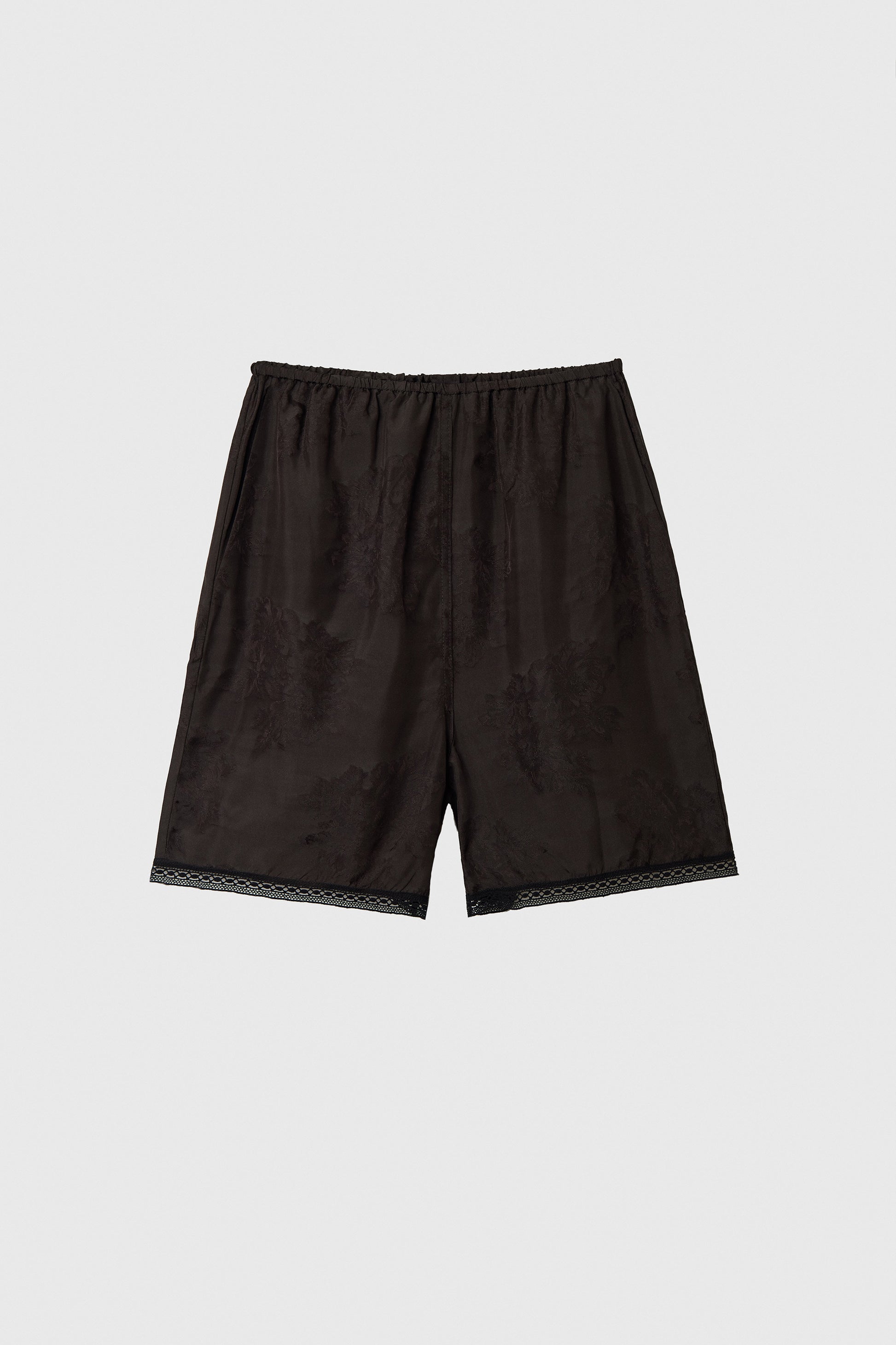 JACQUARD BERMUDA WITH LACE DARK BROWN