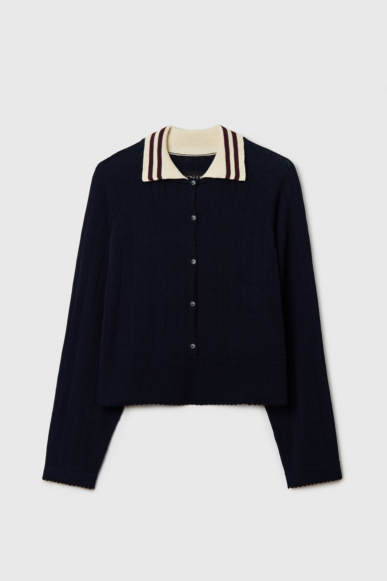 ORGANIC COTTON LONG SLEEVES POLO NAVY