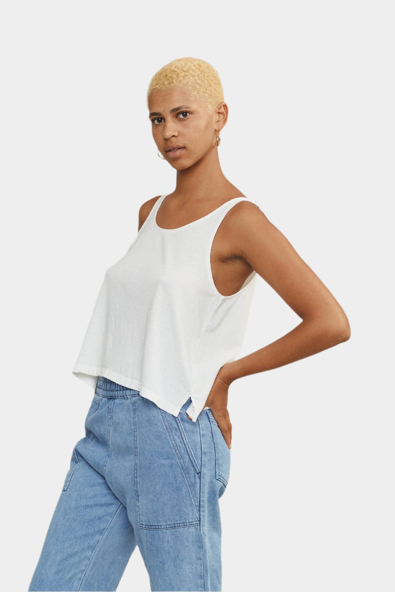 Cropped Tank - White