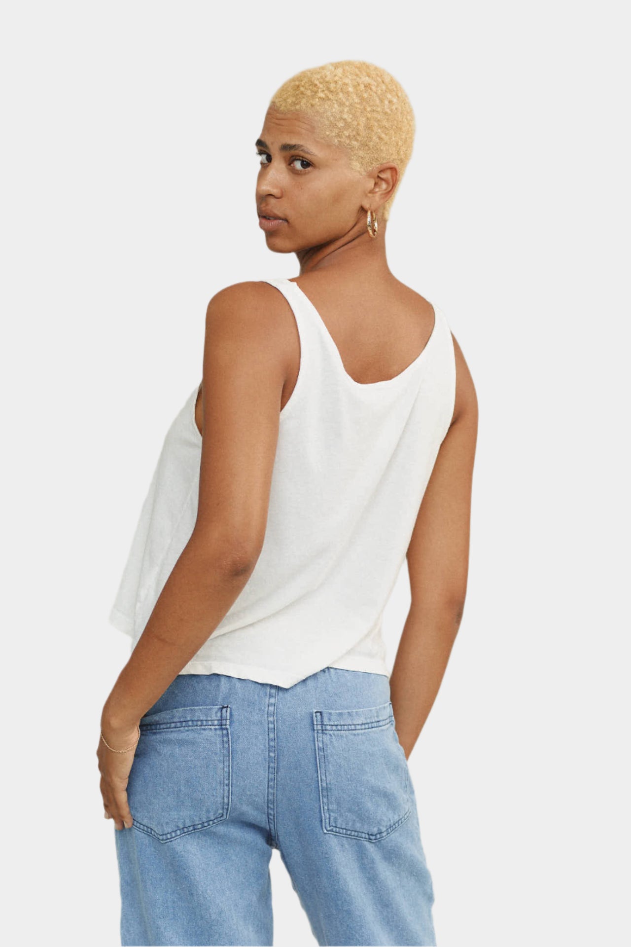 Cropped Tank - White