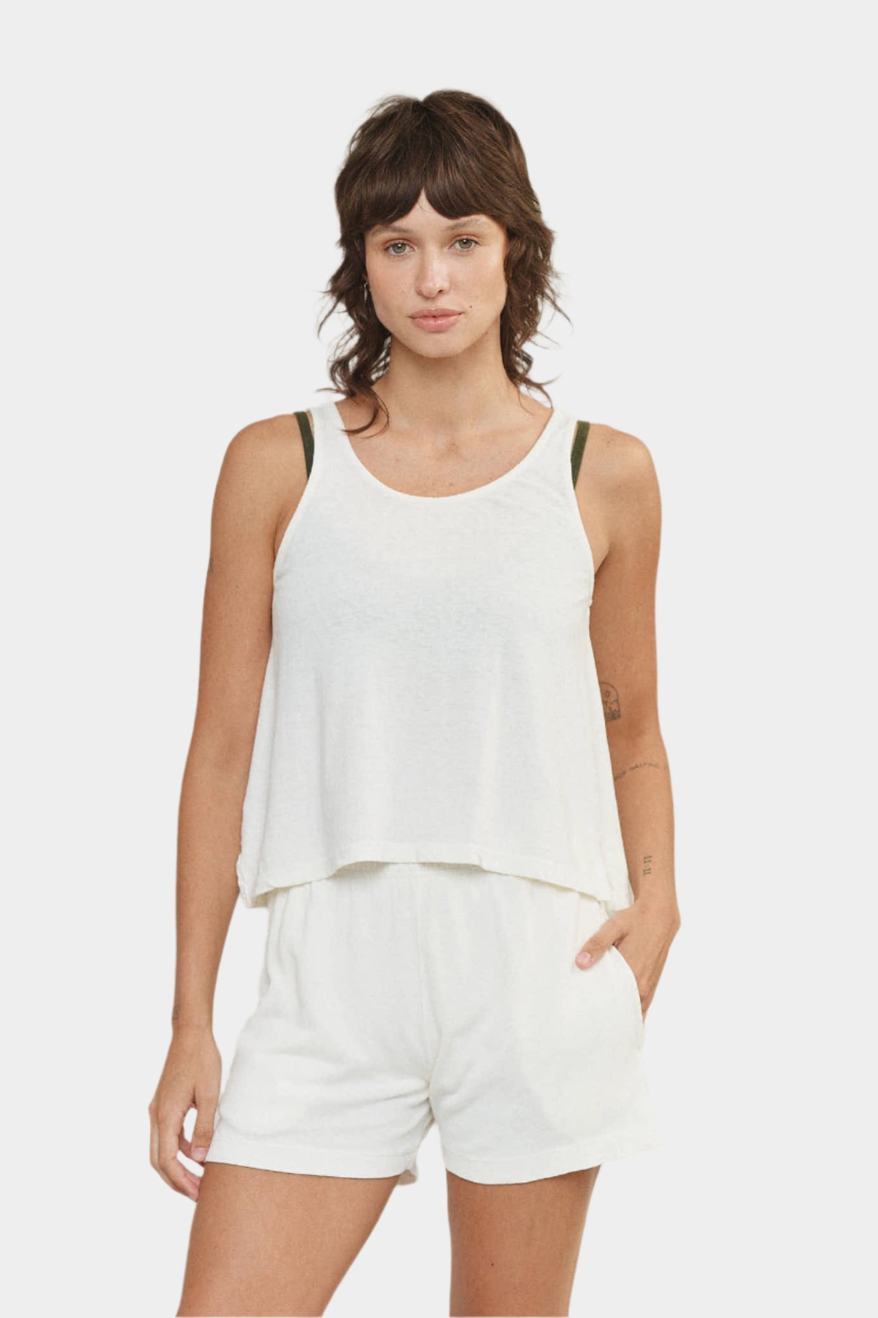 Cropped Tank - White