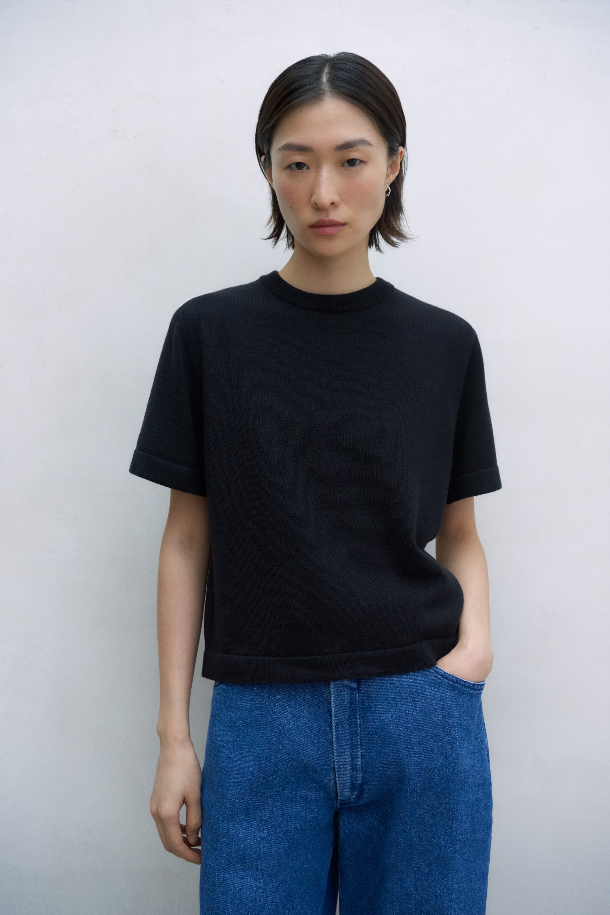 MERINO WOOL T-SHIRT BLACK