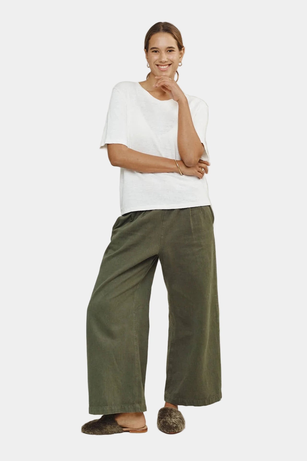 Light blue pants on a white background
