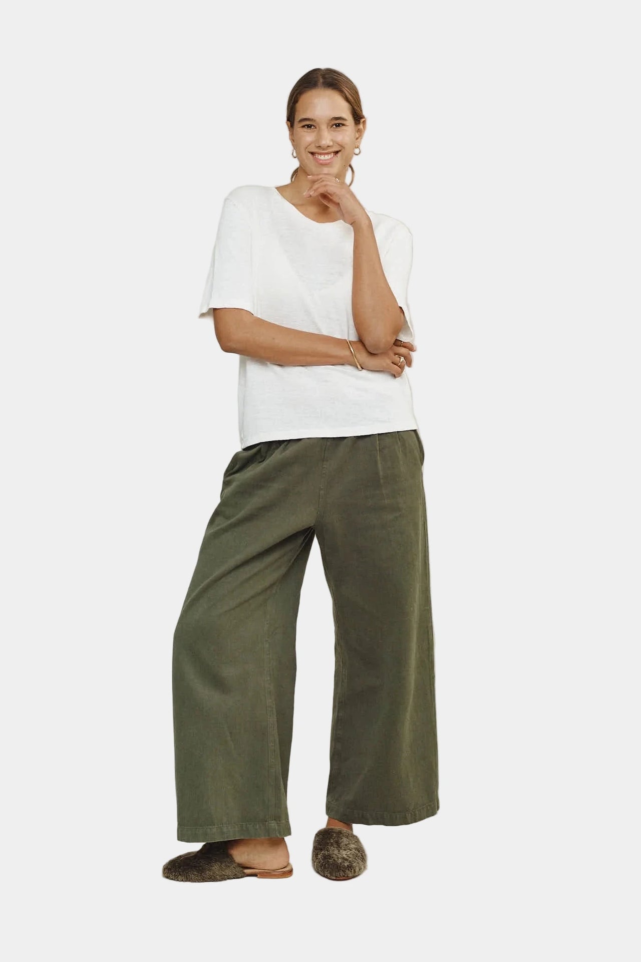 Brown pants on a white background