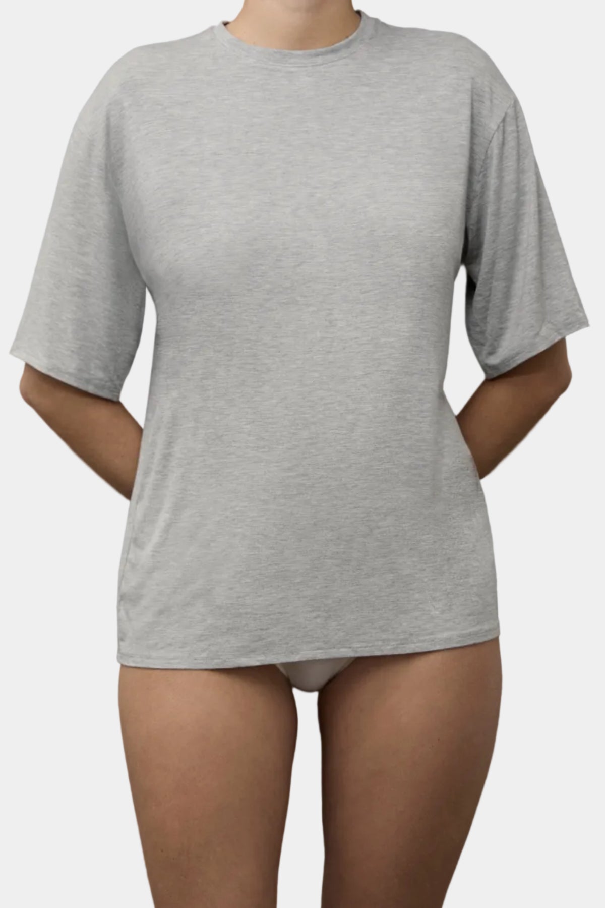 KYE Intimates Relaxed Tee in Dove grey bamboo jersey - East Coast General