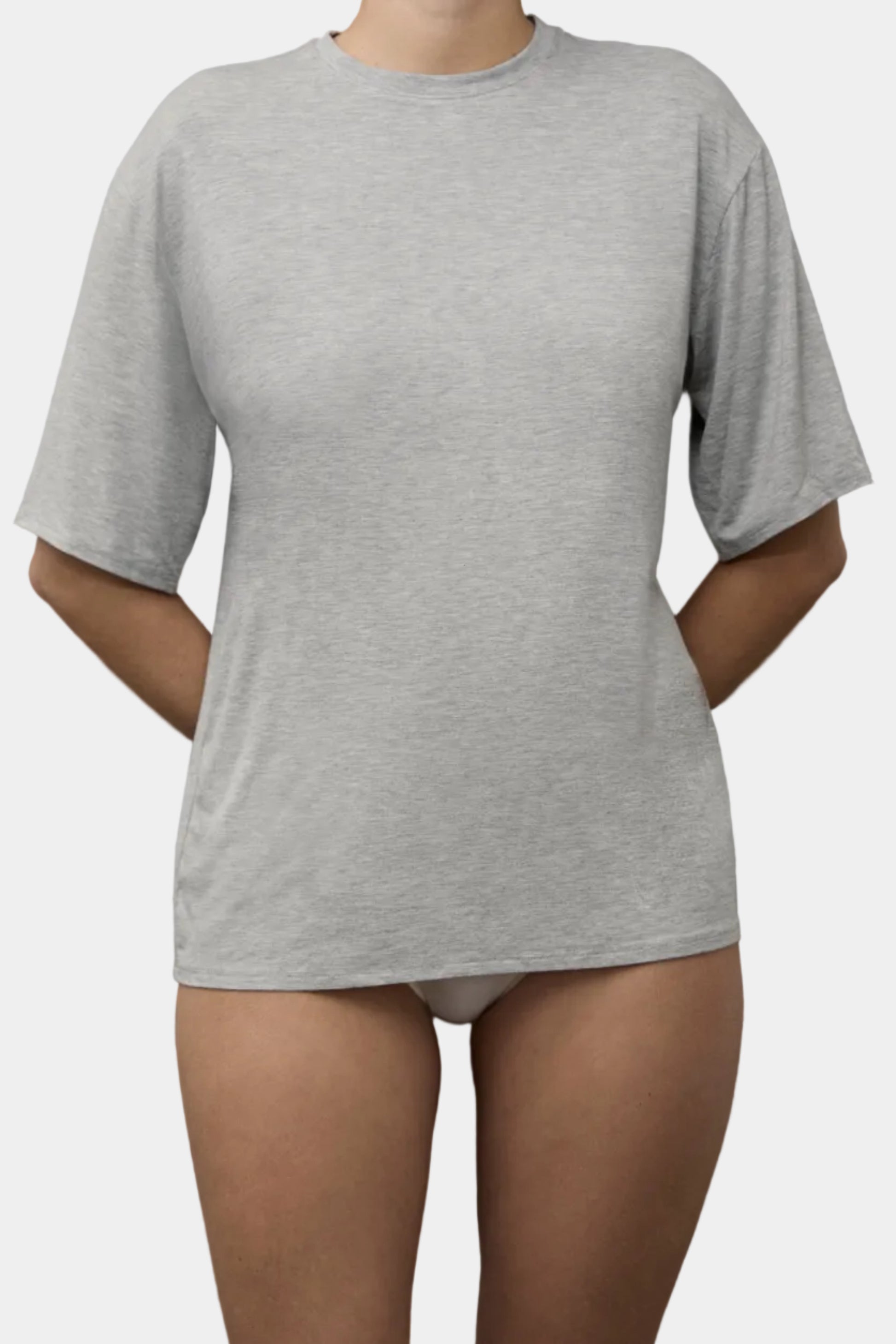KYE Intimates Relaxed Tee in Dove grey bamboo jersey - East Coast General