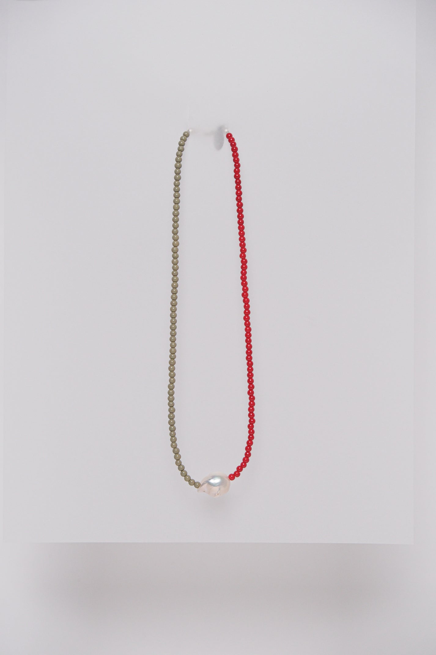 No. 14 Necklace - Red/Sage