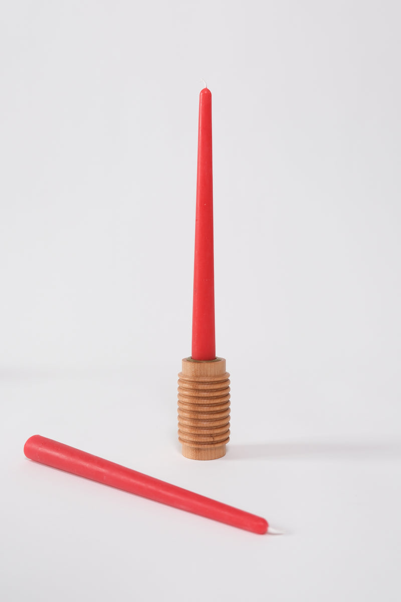Dinner taper candle  - Cinnamon red