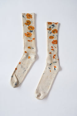 Floral Socks - Cream