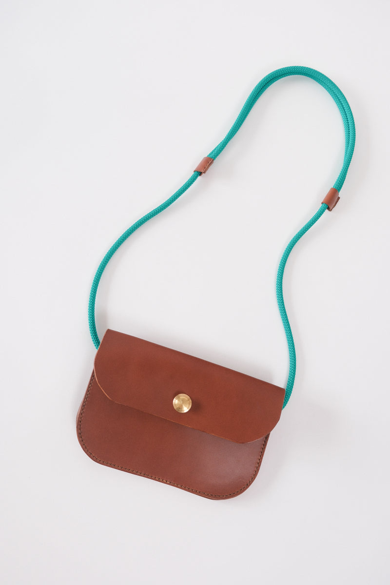 Cross Body Pouch - Brown/Teal