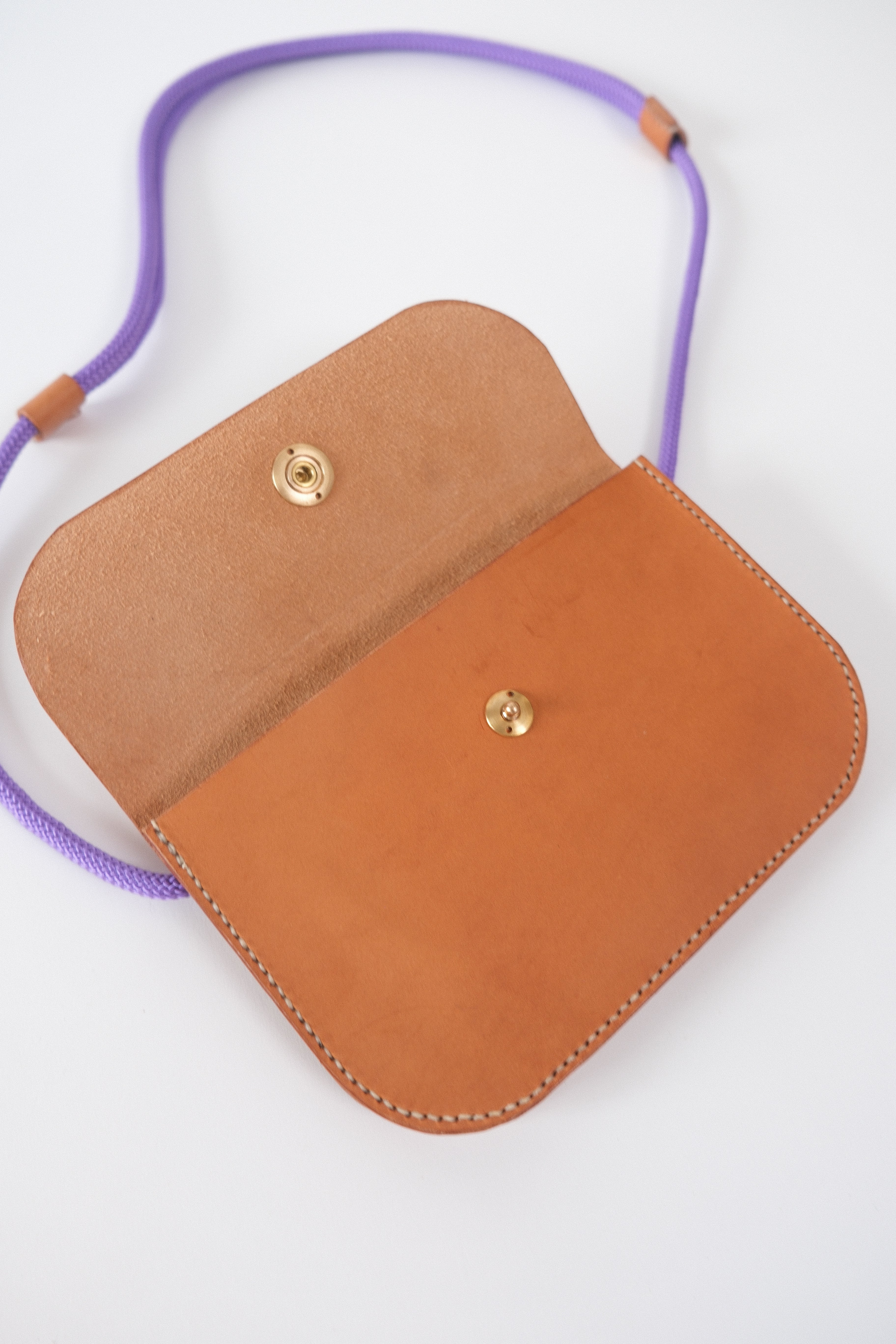 Cross Body Pouch - Tan/Violet