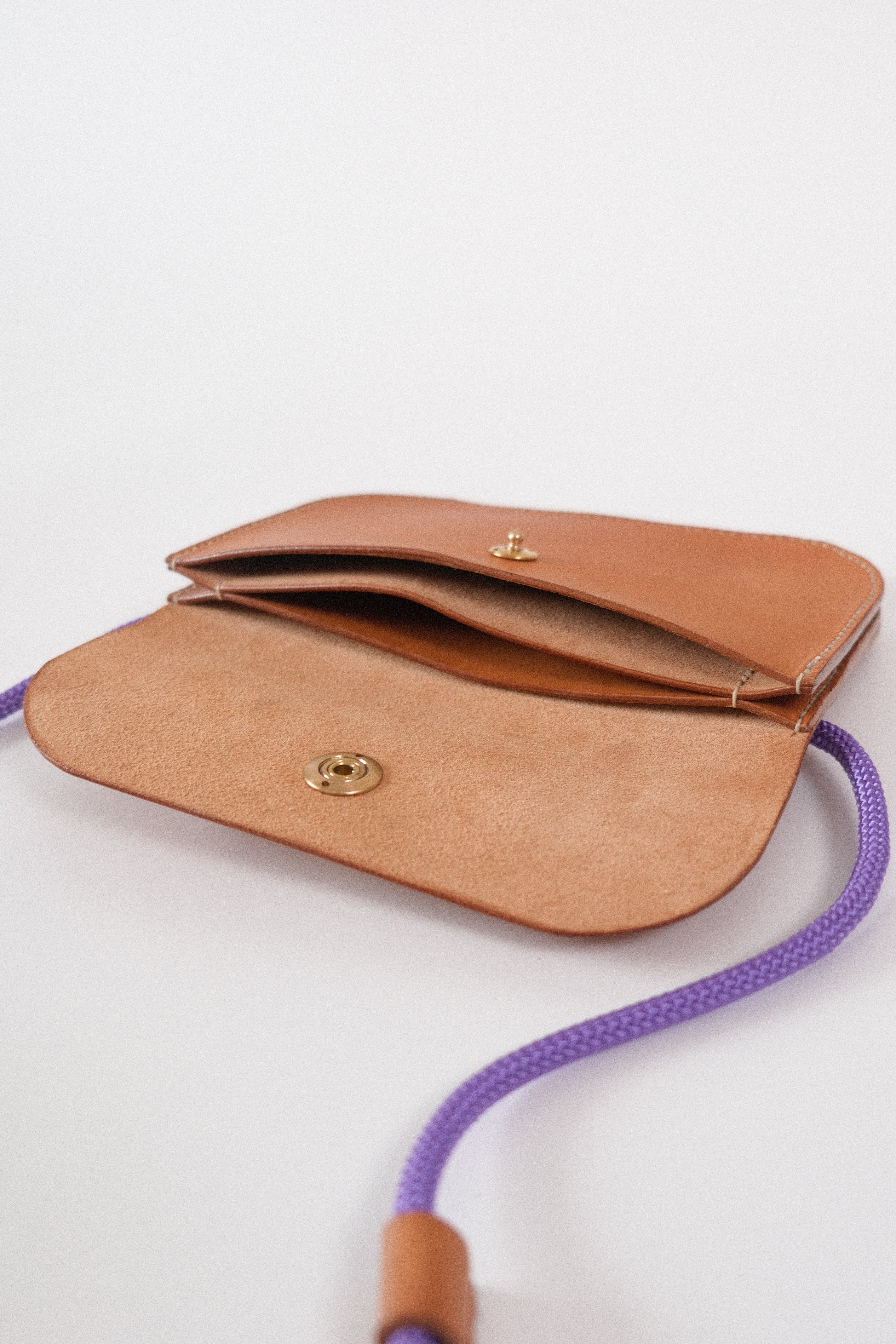 Cross Body Pouch - Tan/Violet